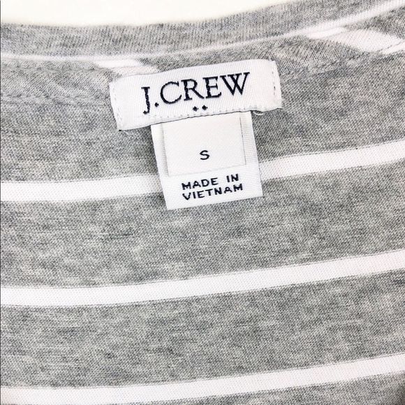 J. Crew‎ Embroidered Lace Gray White Stripe Tank Top Small - Picture 4 of 7